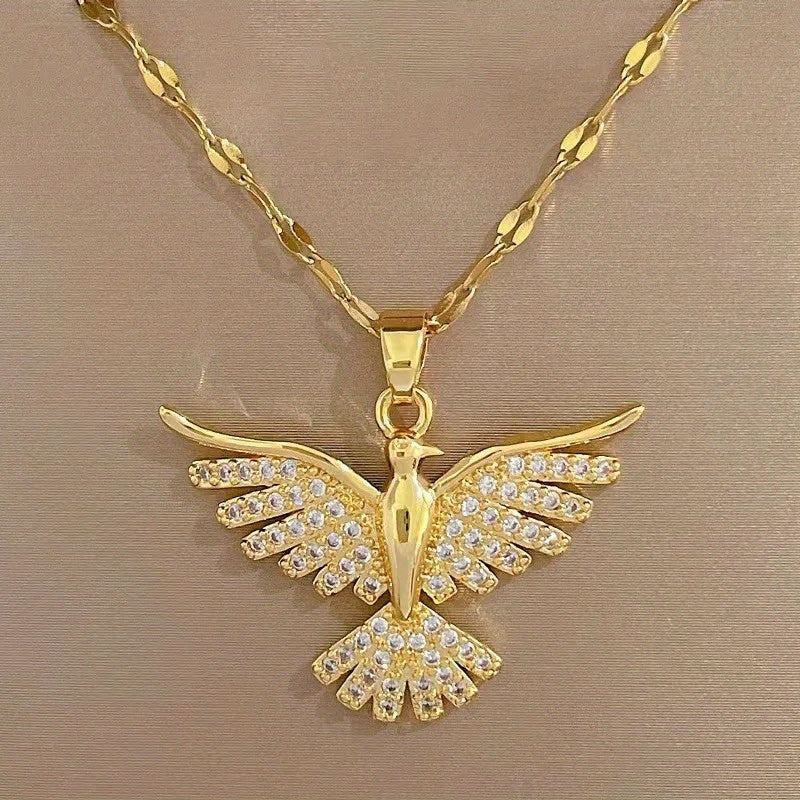 Collier en zirconium Phoenix en or blanc