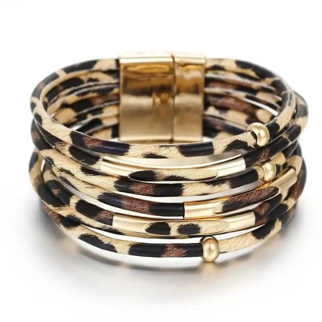 Bracelet enroulé multistratifié boho large