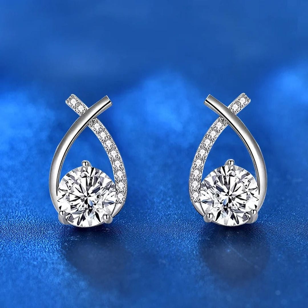 Boucles d'oreilles en cubic zirconia tordues de luxe