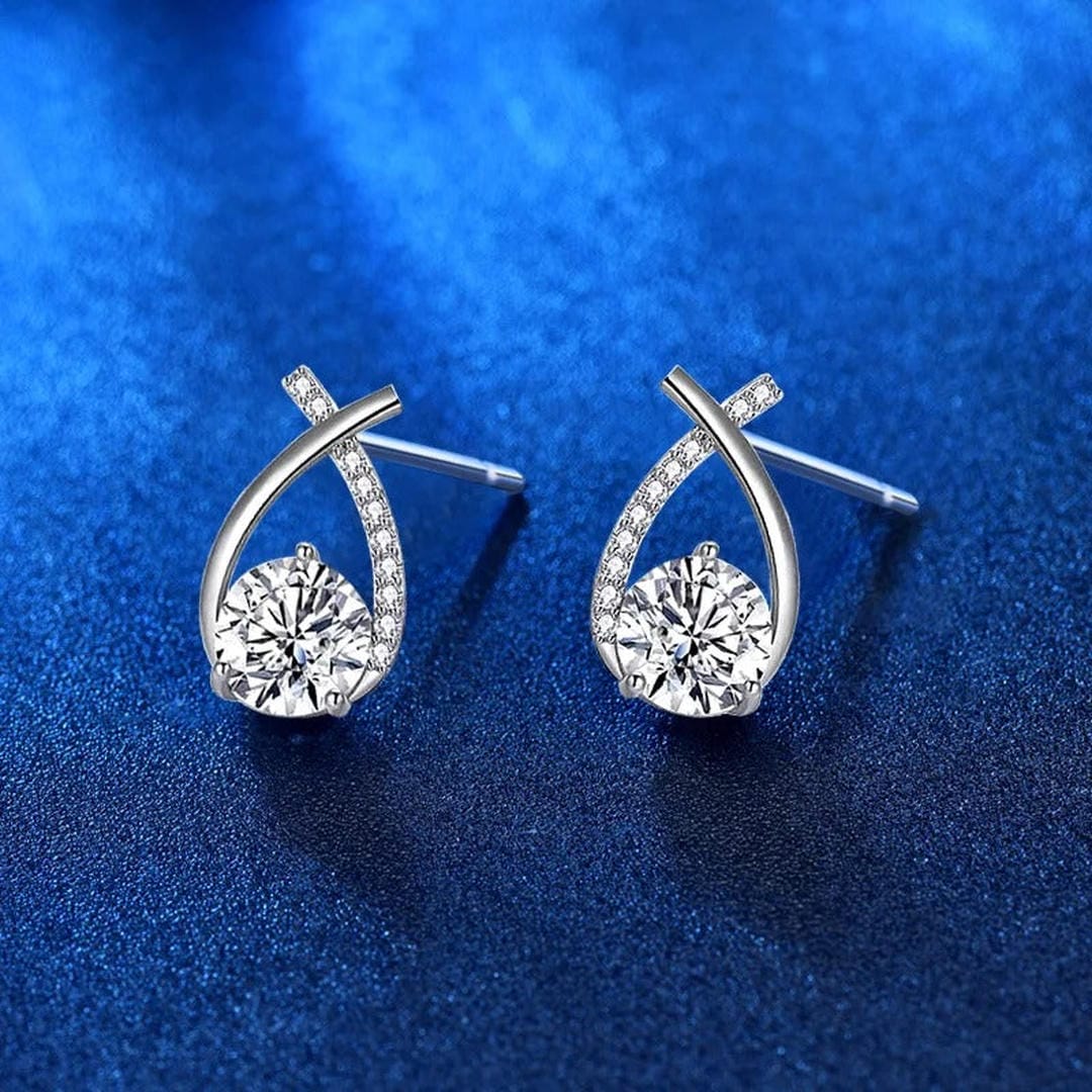 Boucles d'oreilles en cube avec goutte torsadée luxueuse