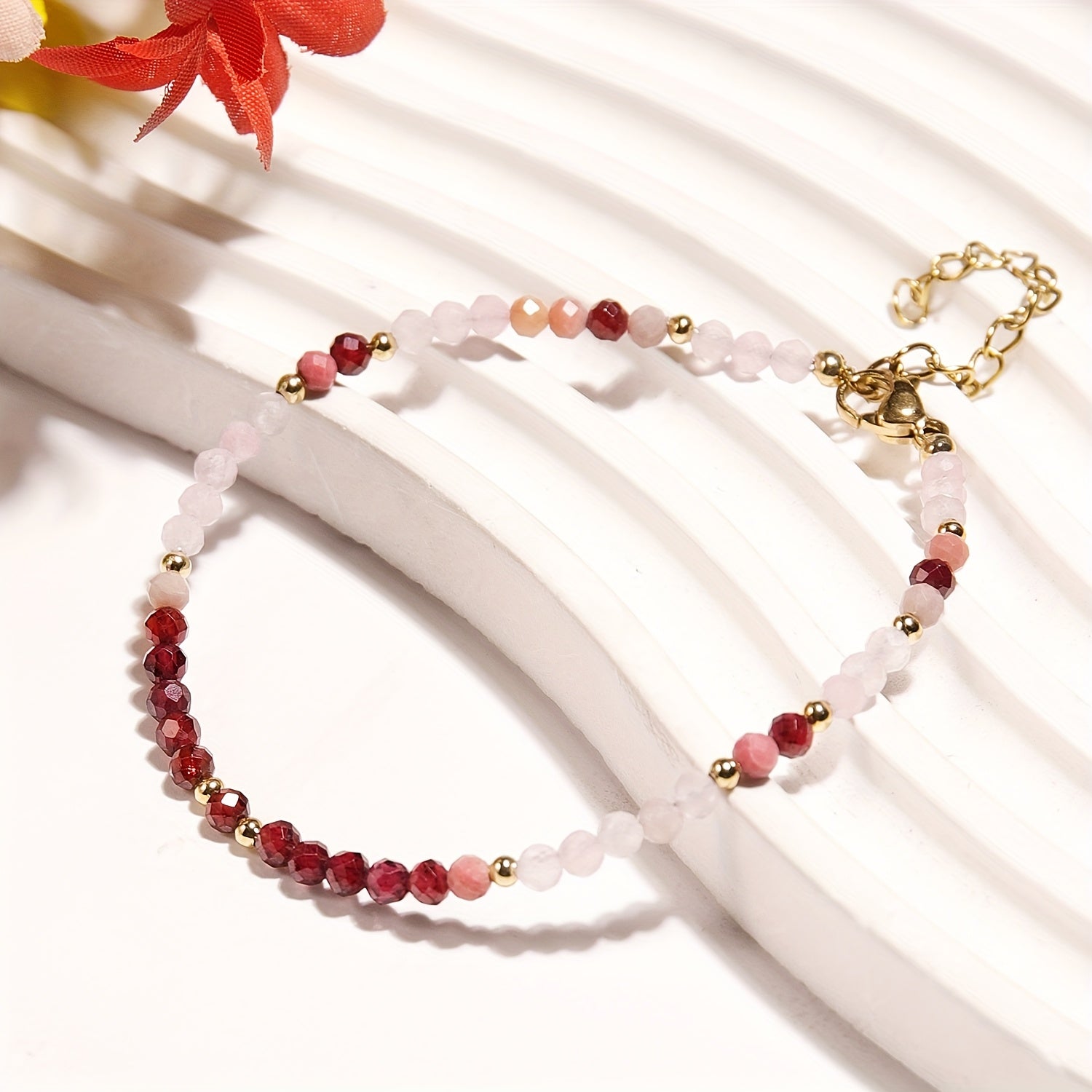 Bracelet en Pierre de Lune Naturelle Sunstone
