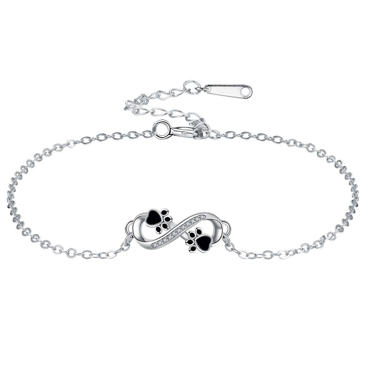 Pendentif symbole d'infini bracelet pour animaux de compagnie avec zircon