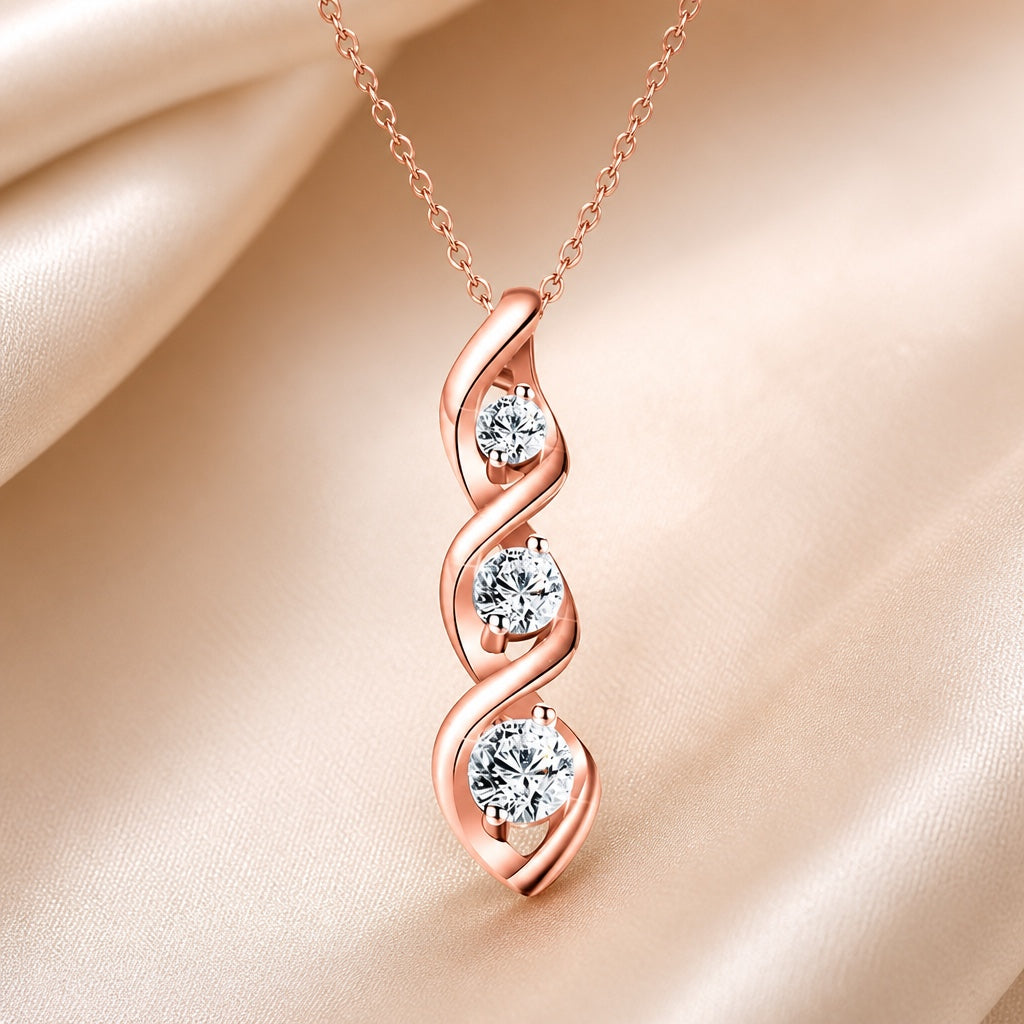 Collier en zirconium éternel en or blanc