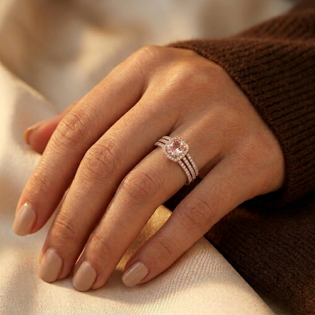 Bague Améthyste Halo en Or