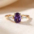 Bague Améthyste Trois Pierres en Or