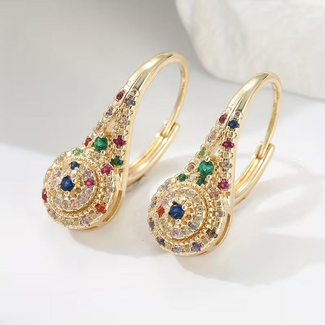 Boucles d'oreilles Élégance Étincelante Multicolores