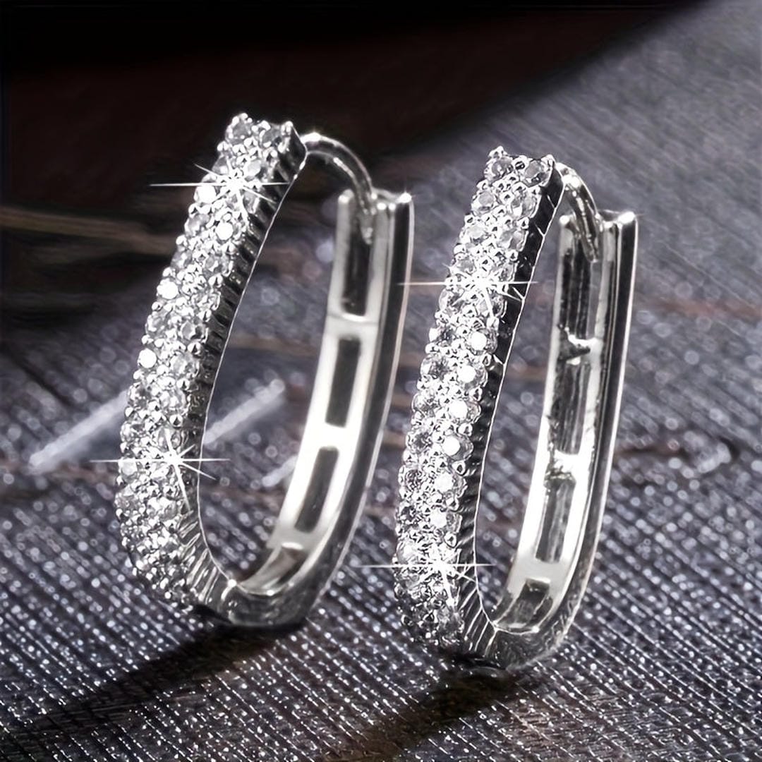 Boucles d'oreilles en zircon rondes élégantes