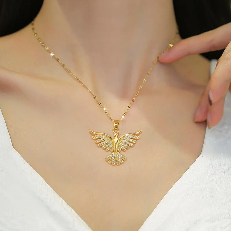 Collier en zirconium Phoenix en or blanc