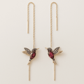 Boucles d'oreilles en émail Kolibri avec zircon