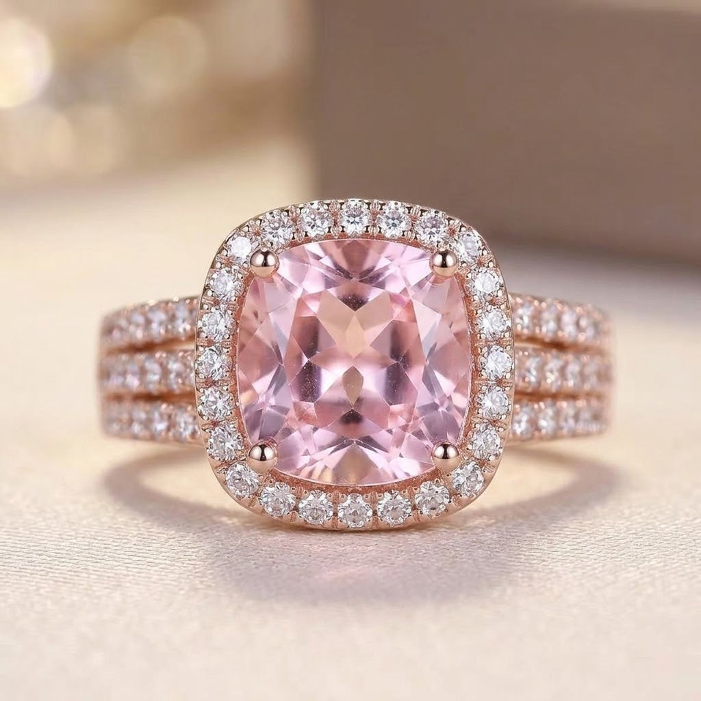 Bague Améthyste Halo en Or