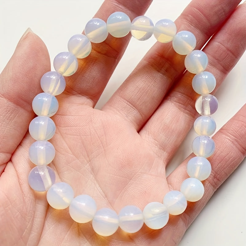 Bracelet en perles de pierre de lune minimaliste et éclatant