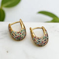 Boucles d'oreilles suspendues en cristal coloré chic