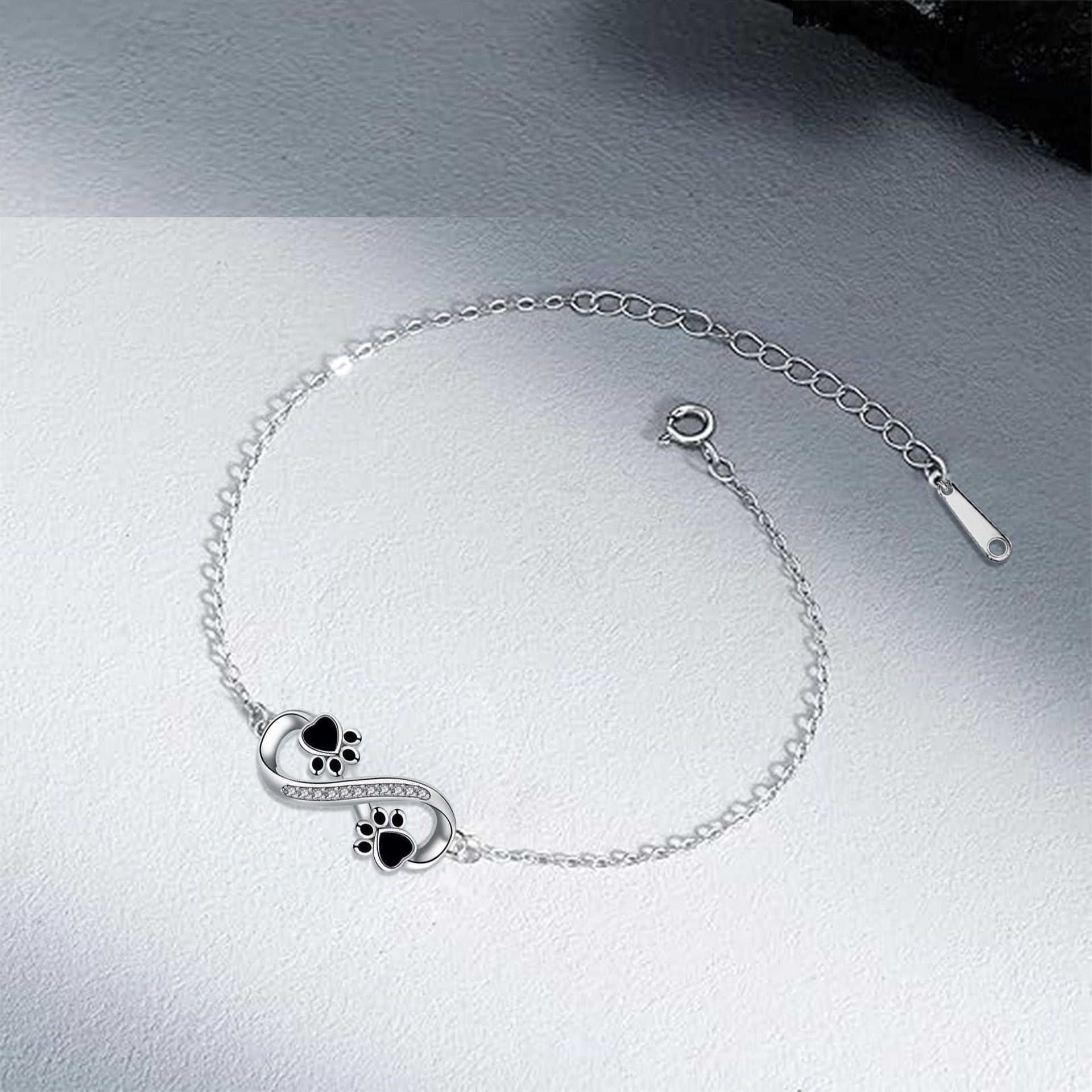 Pendentif symbole d'infini bracelet pour animaux de compagnie avec zircon