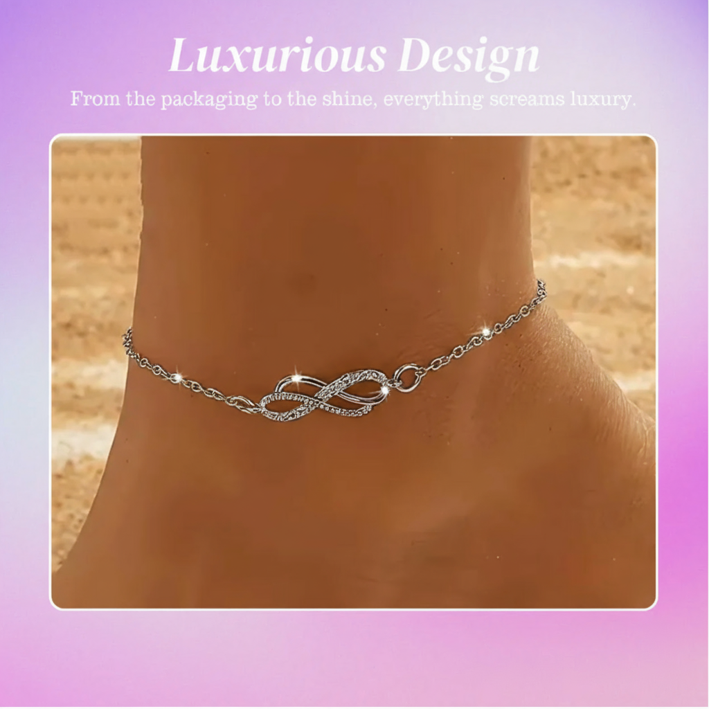 DANA | Bracelet de cheville infini délicat en argent