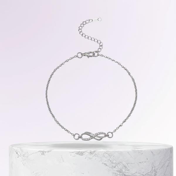DANA | Bracelet de cheville infini délicat en argent