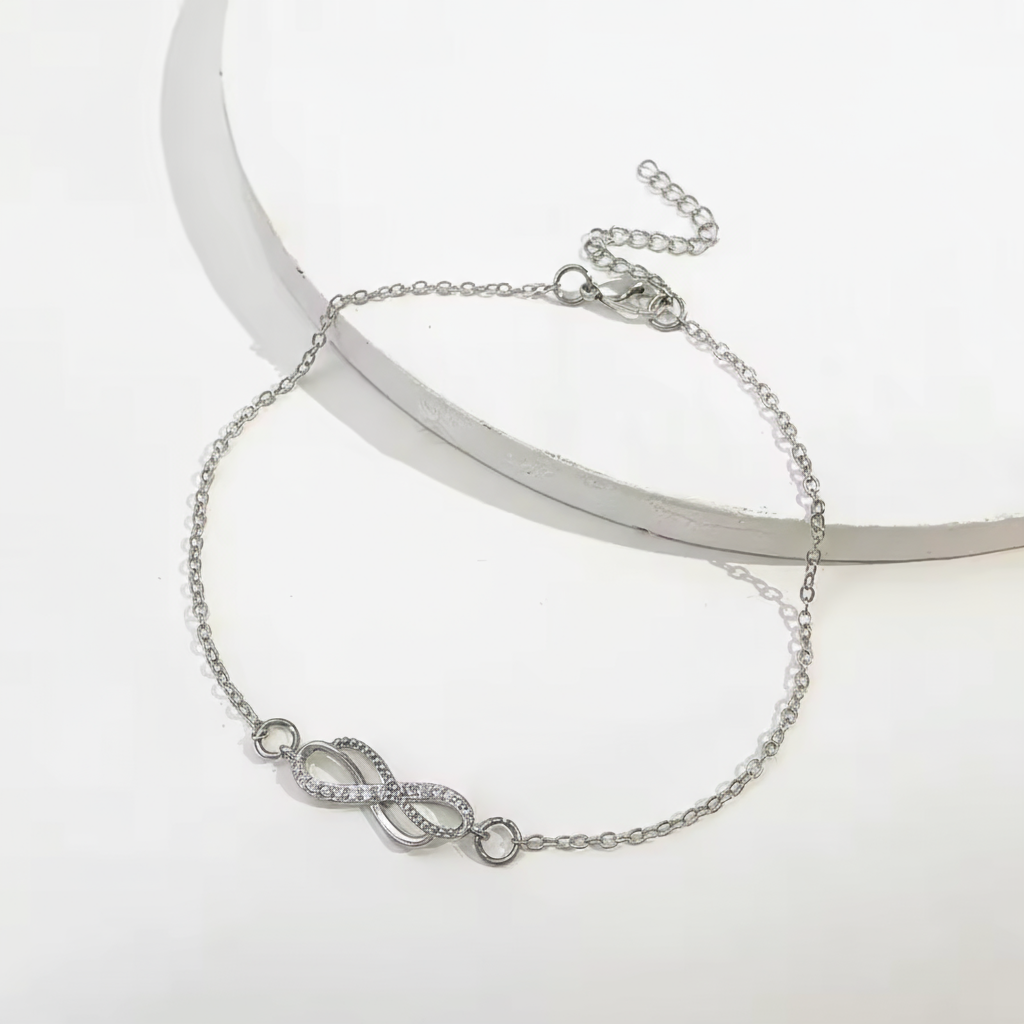 DANA | Bracelet de cheville infini délicat en argent