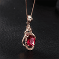 Collier en cristal doré rouge élégant