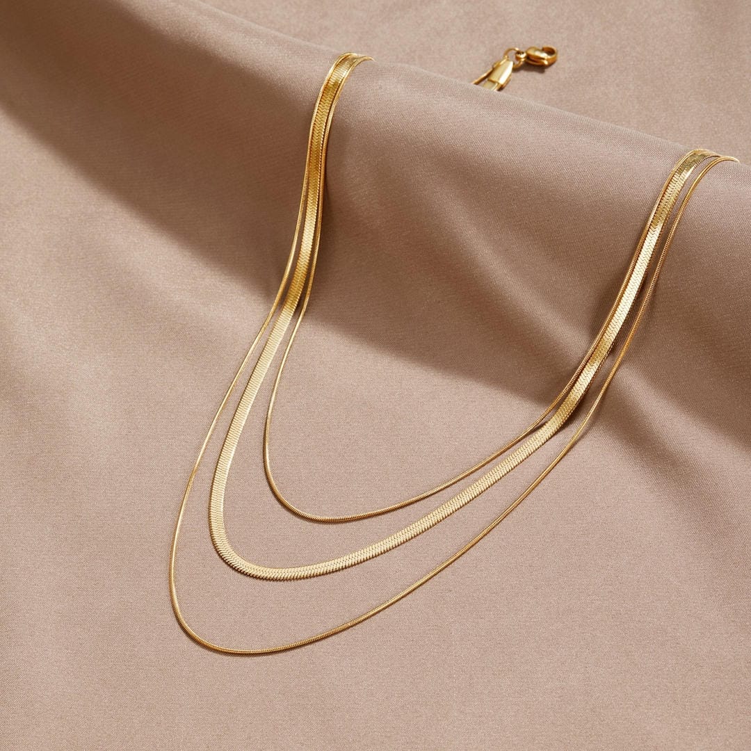 Collier multi-couches en or