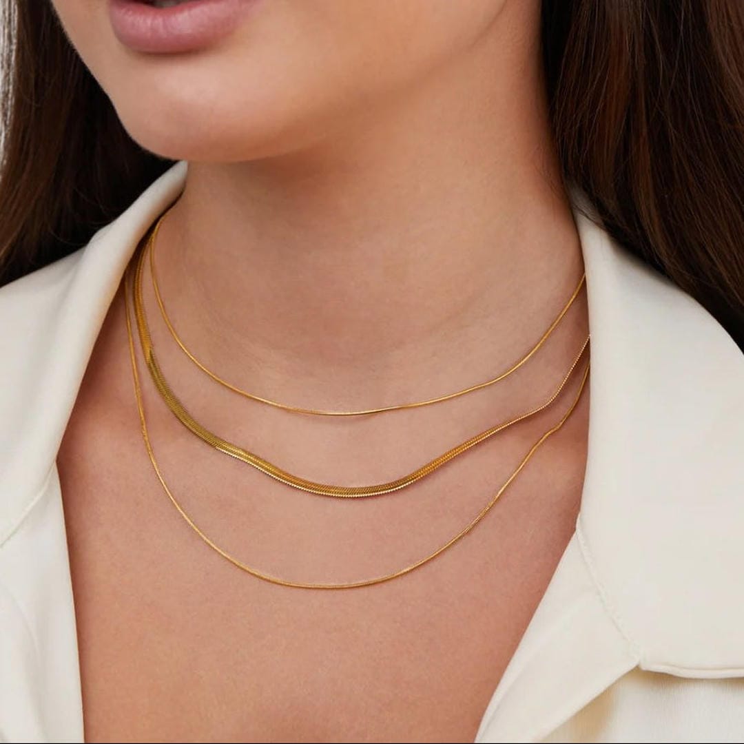 Collier multi-couches en or