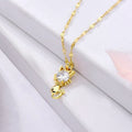 Collier en forme de chat plaqué or avec zircon