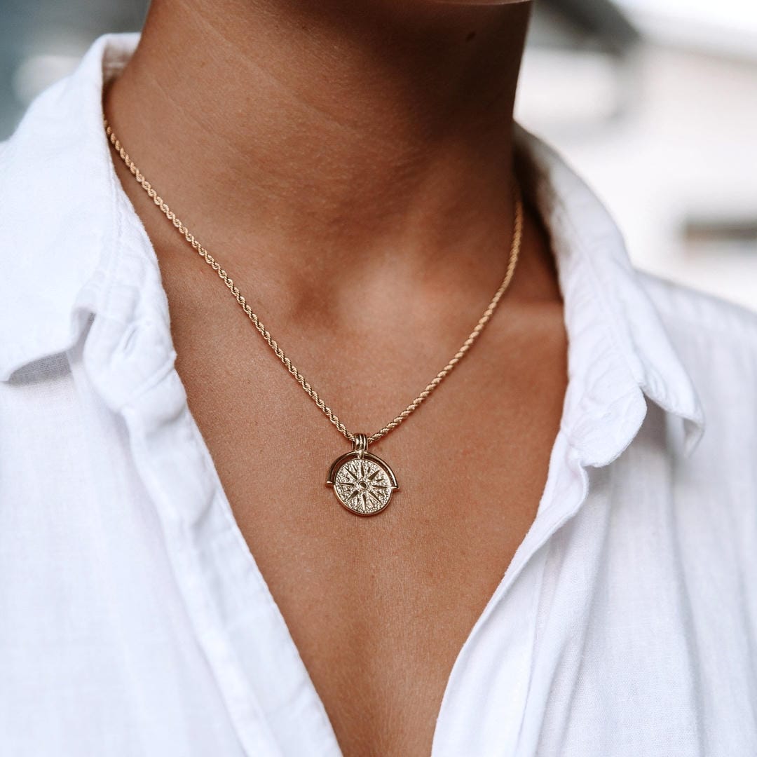 Collier Pendentif Aurinko Argent Or