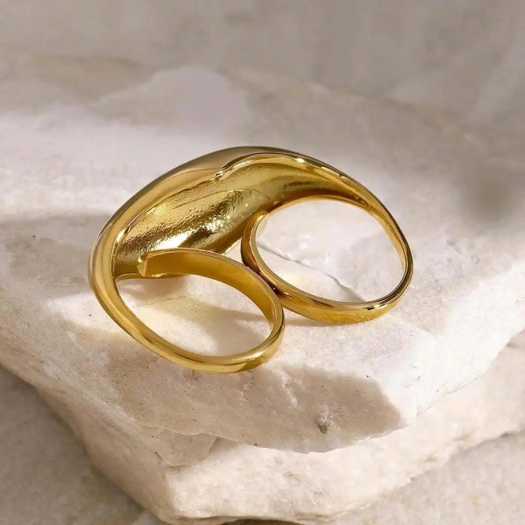 Bague double en or intemporelle