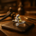 Bague pour homme en argent sterling 925 avec zircon, réglable et fabriquée à la main