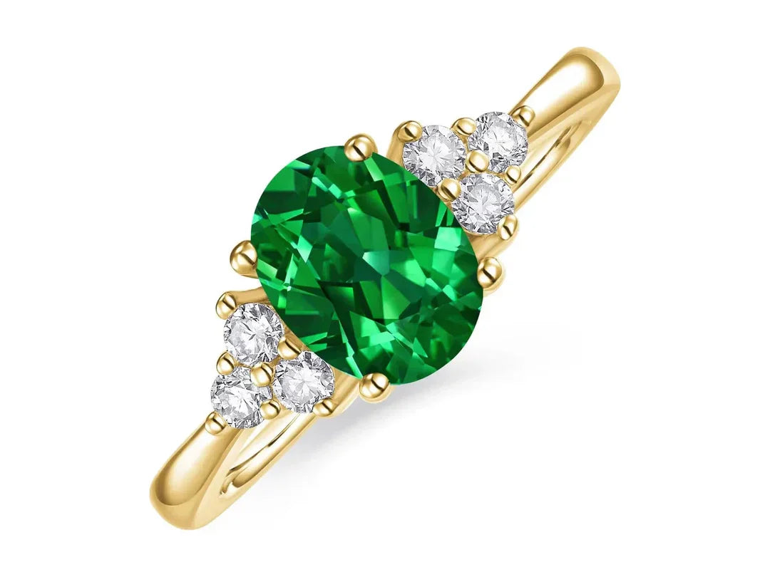 Bague Vintage Émeraude Ovale Imposante