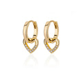 Boucles d'oreilles en zirconium en forme de cœur creux