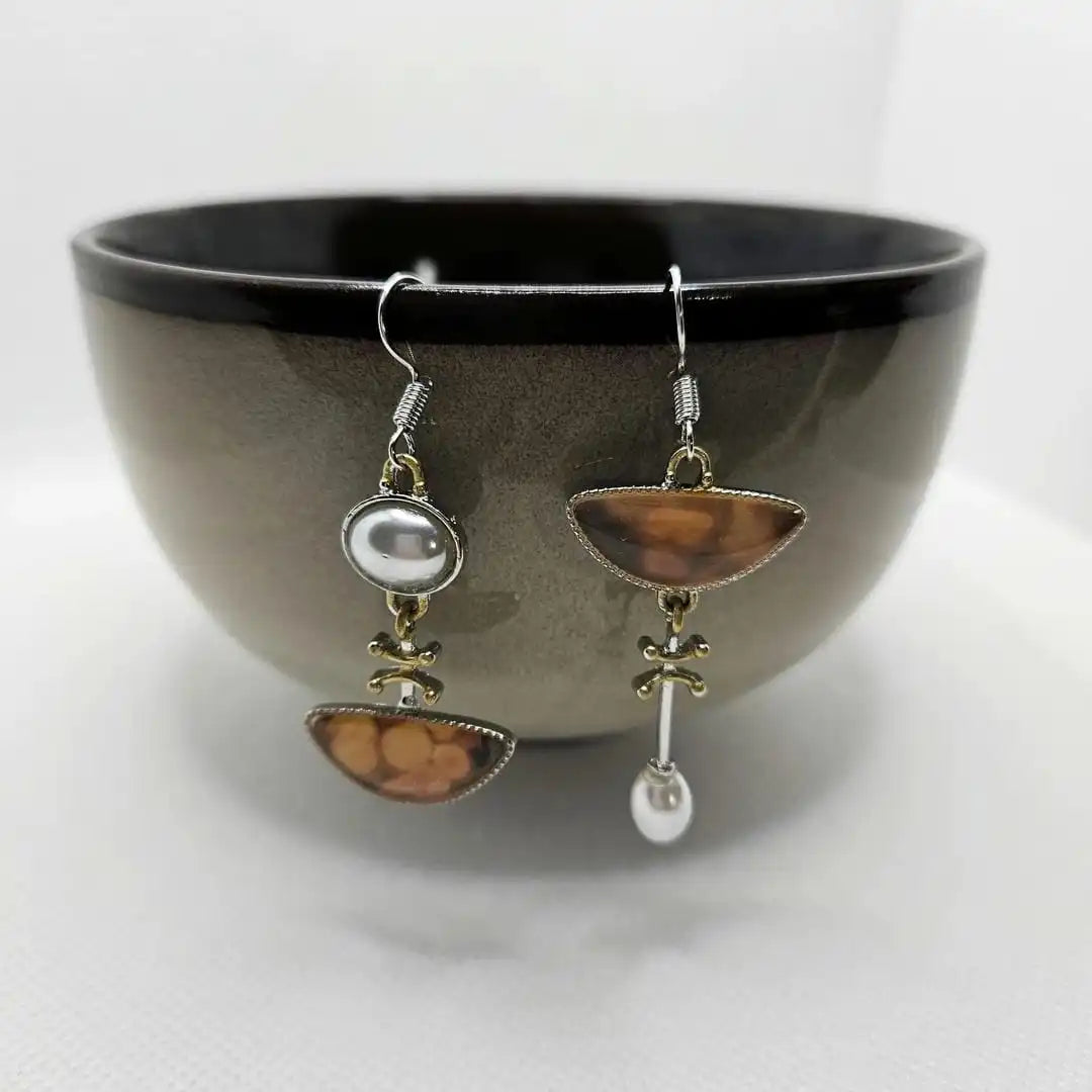 Boucles d'oreilles en pierre orange naturelle