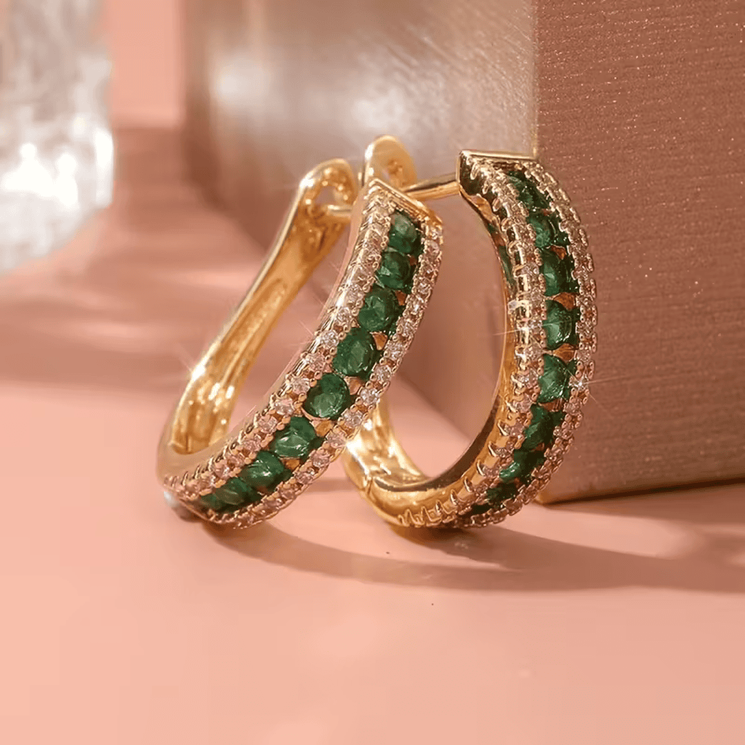 Boucles d'oreilles Éclat Émeraude Élégantes