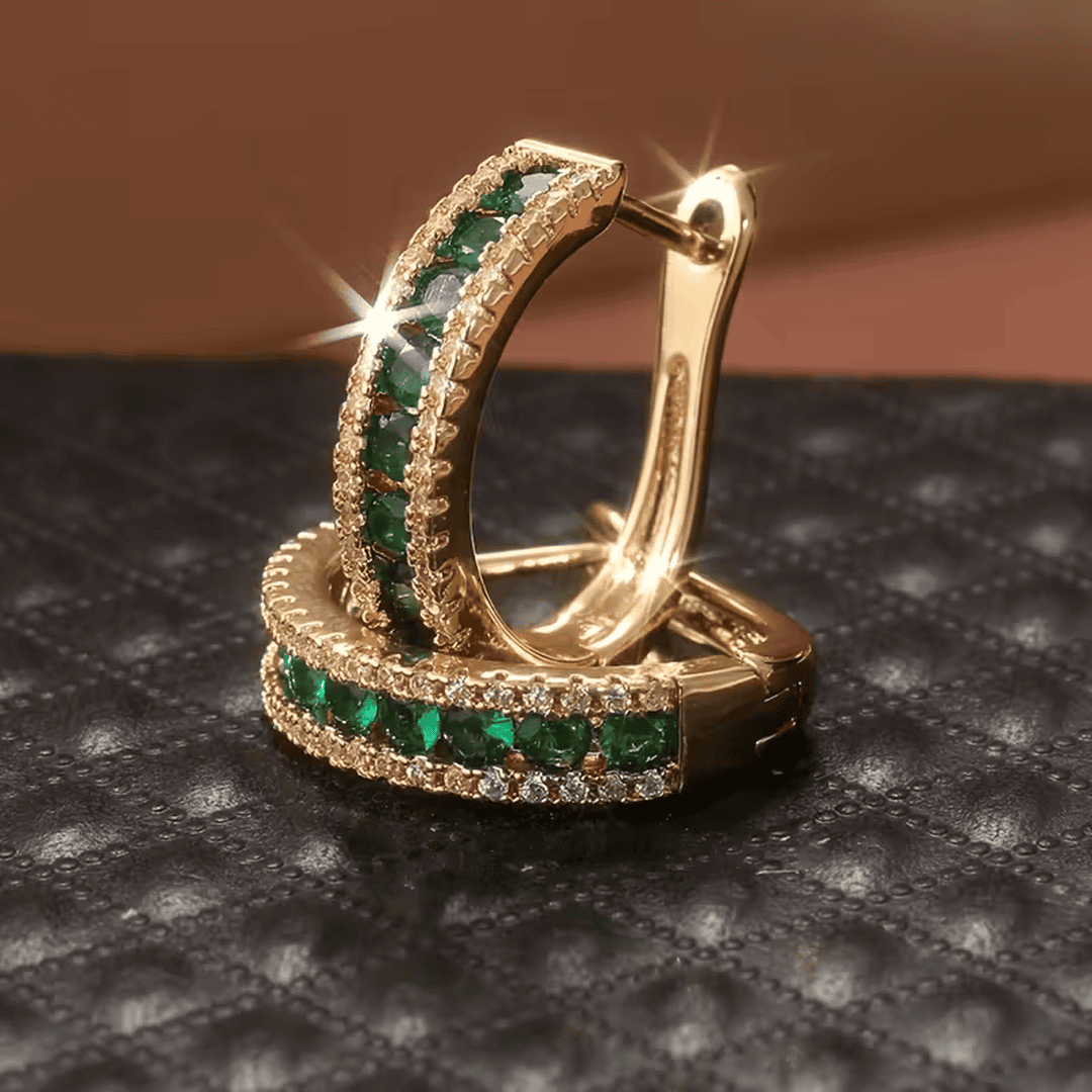 Boucles d'oreilles Éclat Émeraude Élégantes