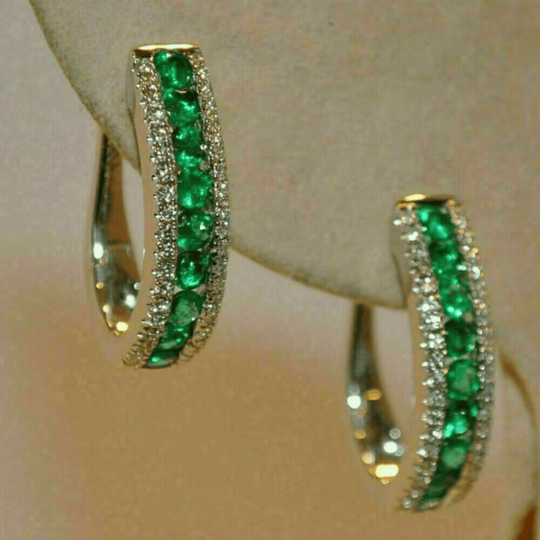 Boucles d'oreilles Éclat Émeraude Élégantes