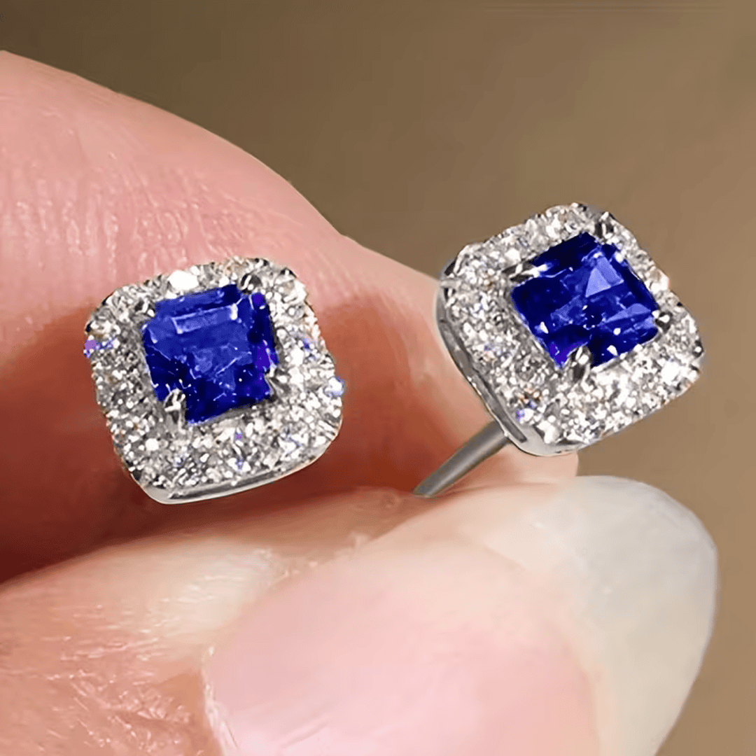Boucles d'oreilles carrées royales