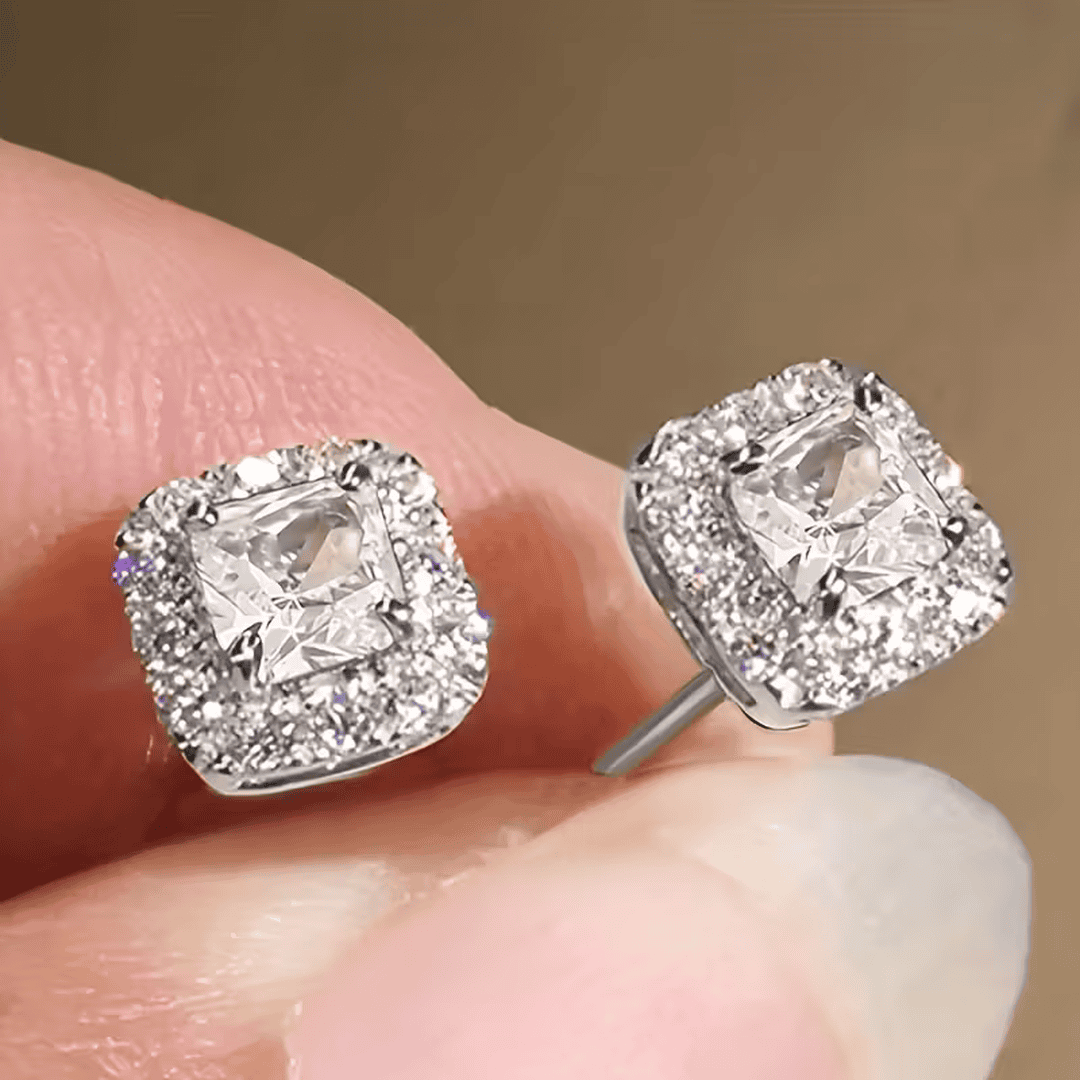 Boucles d'oreilles carrées royales