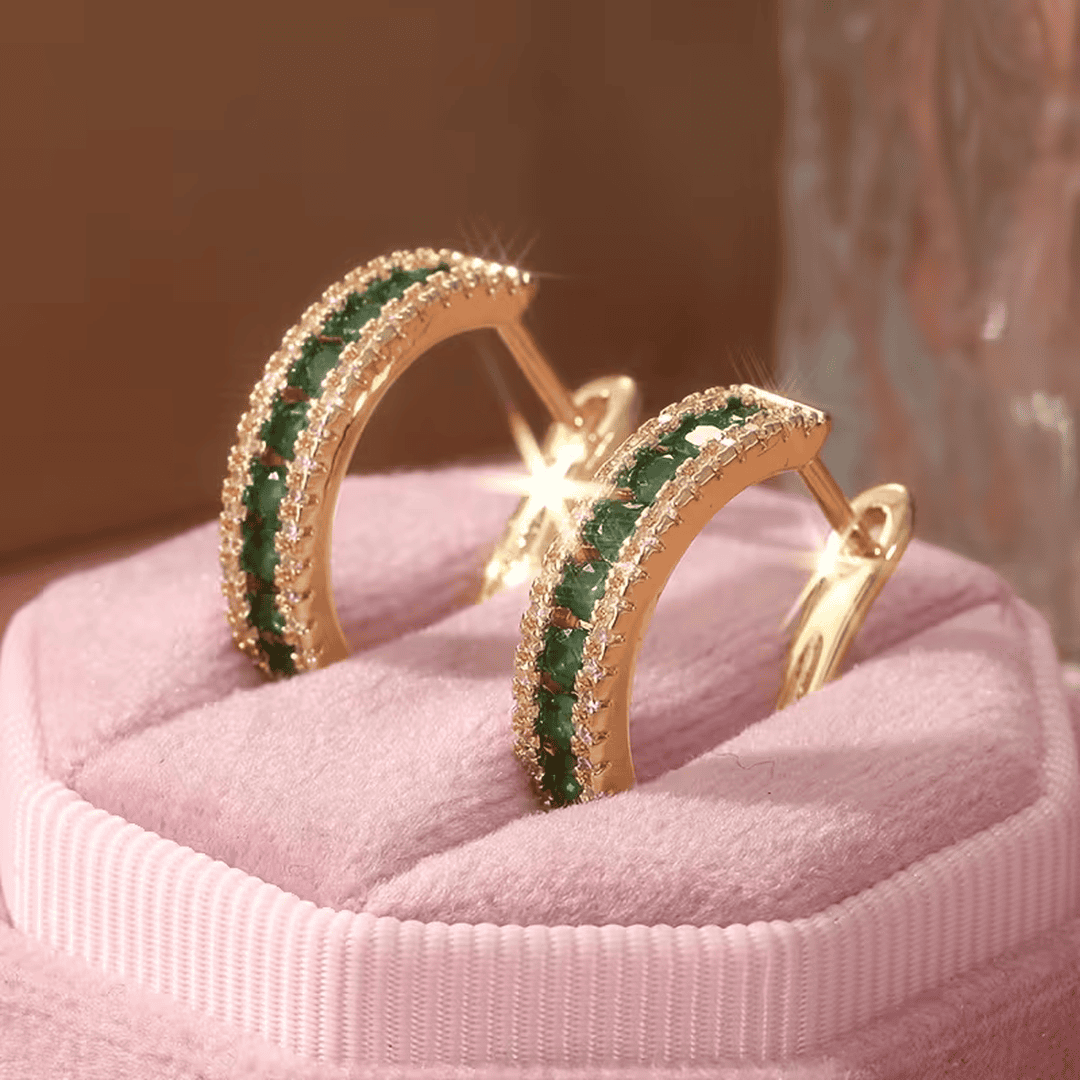 Boucles d'oreilles Éclat Émeraude Élégantes