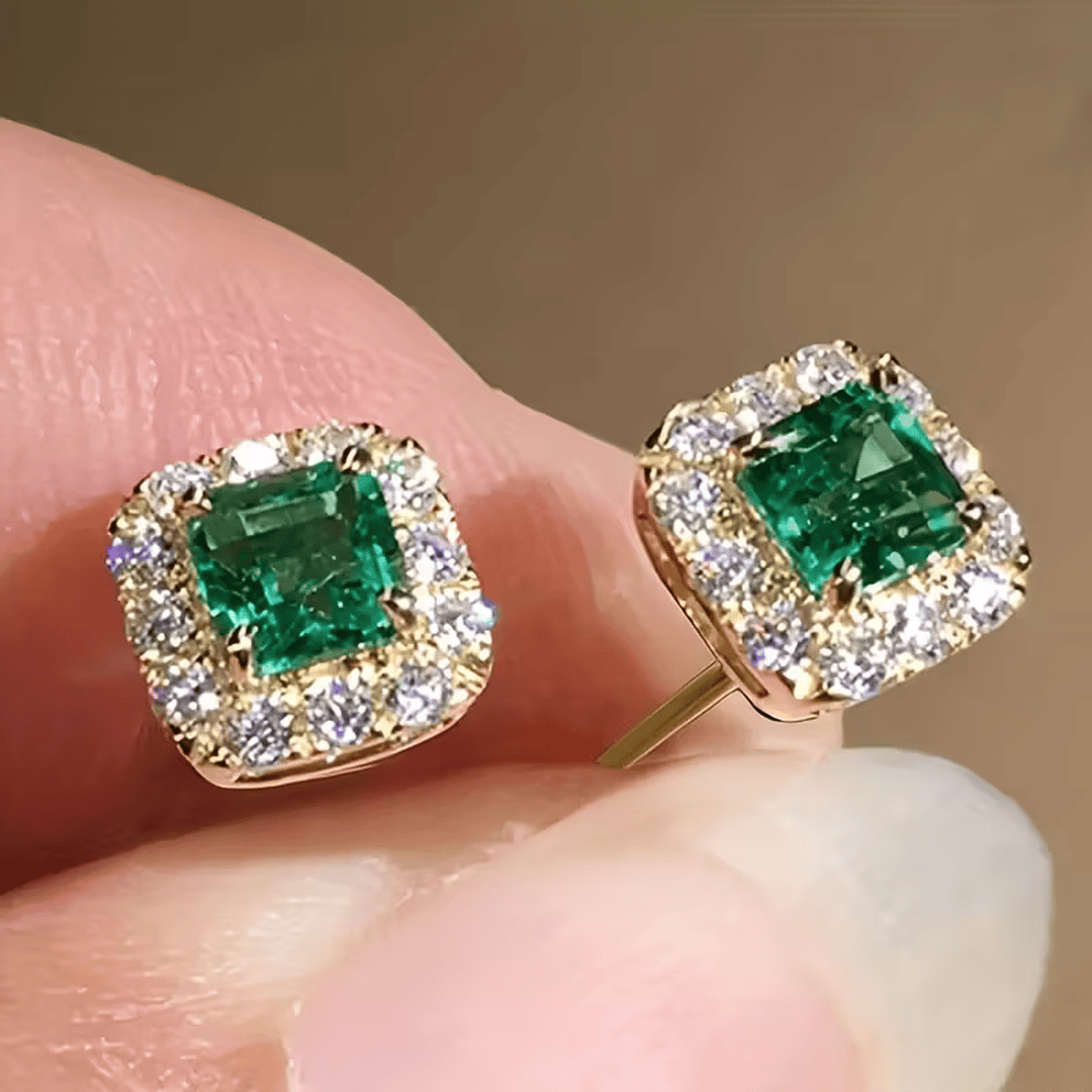 Boucles d'oreilles carrées royales