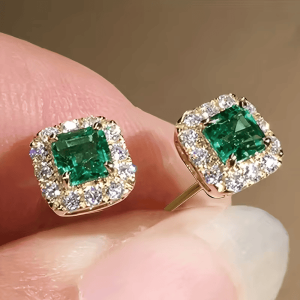 Boucles d'oreilles carrées royales
