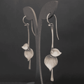 Boucles d'oreilles vintage Feuille Argentée