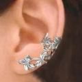 Boucles d'oreilles vintage en argent avec feuilles
