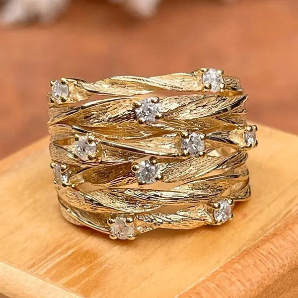 Bague dorée vintage