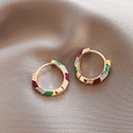 Boucles d'oreilles en émail doré Chic