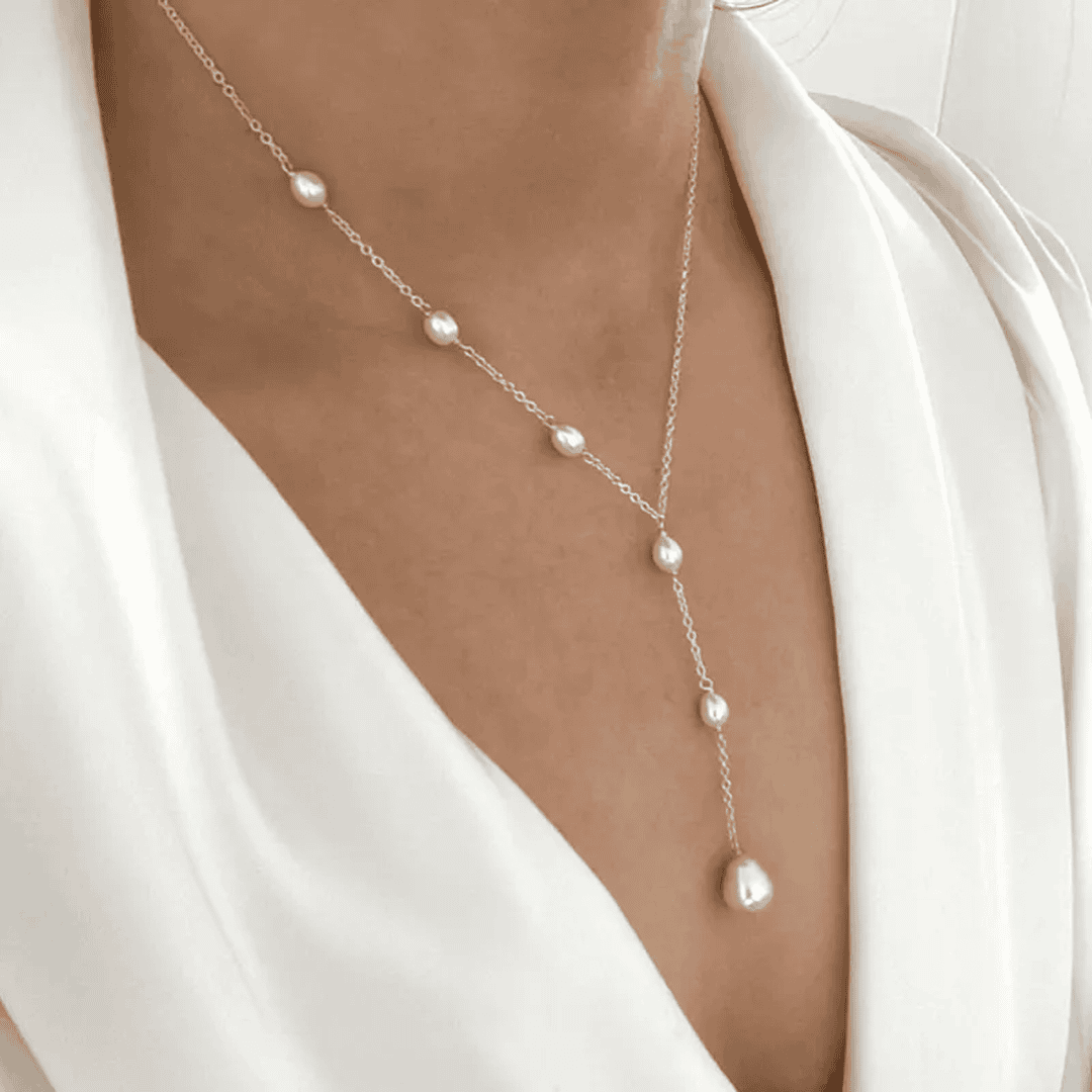 Collier pendentif perle inspiré vintage