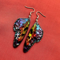 Boucles d'oreilles vintage papillon coloré