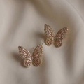 Boucles d'oreilles vintage en forme de papillon transparent