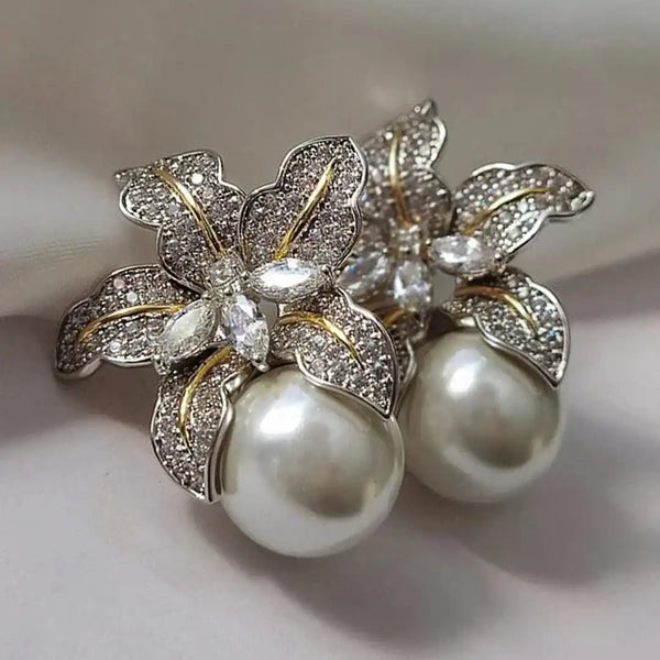 Superbes Boucles d'Oreilles en Perles de Fleurs