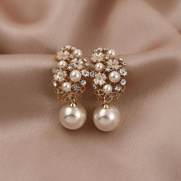 Boucles d'oreilles en perles de fleurs élégantes