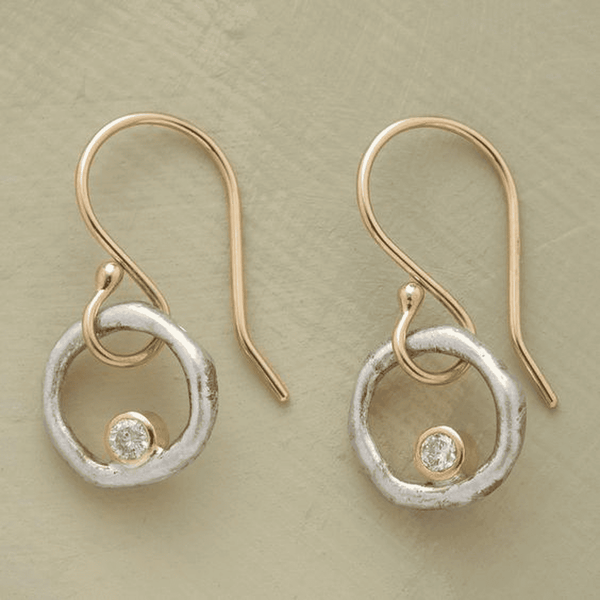 Boucles d'oreilles rétro en or et argent