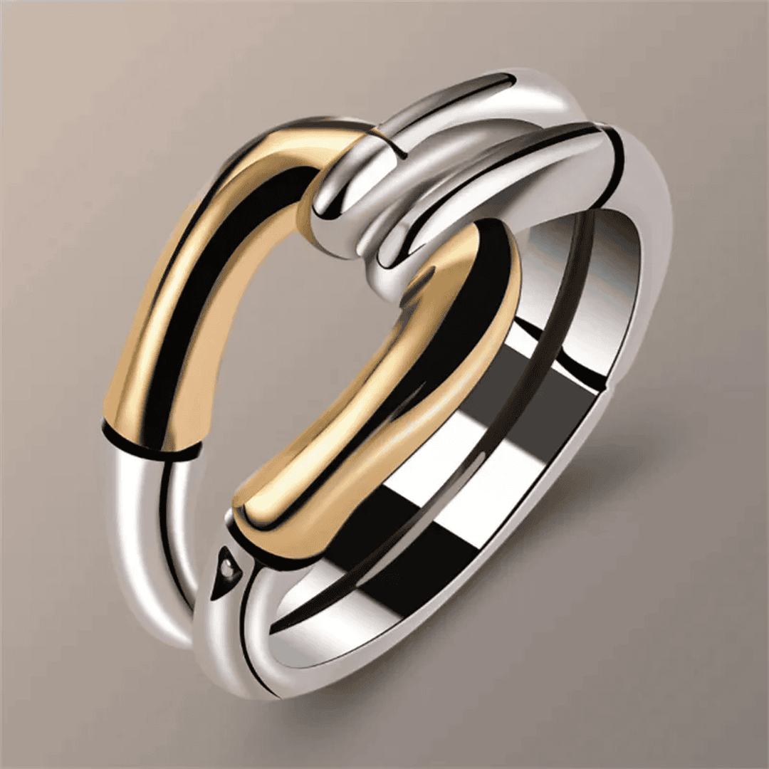 Bague Vintage En Argent Doré