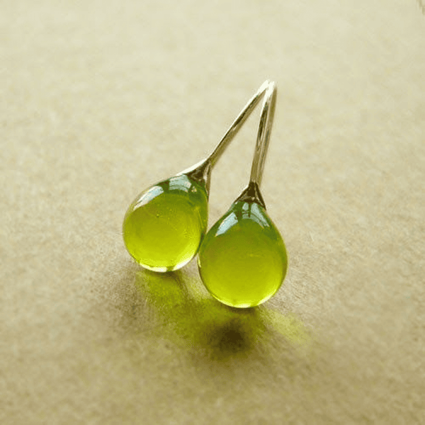 Boucles d'oreilles en cristal Vintage Olive Pisarat
